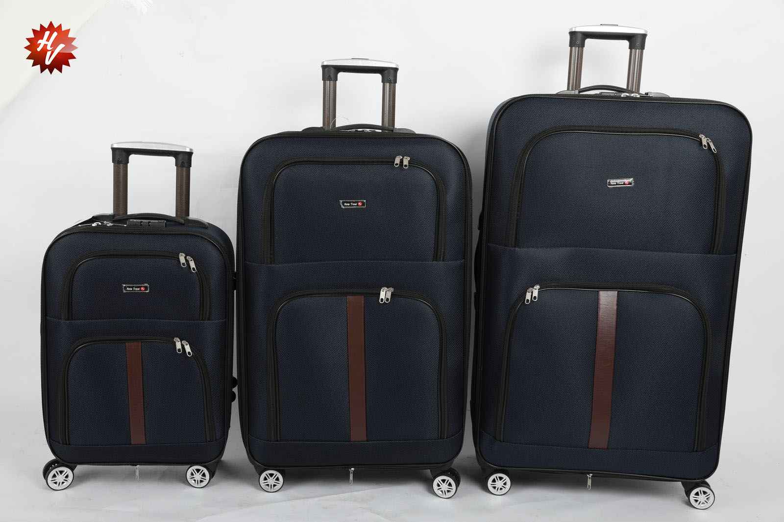 BLACK SOF FABRIC SUITCASE SET 32/28/20 INCH