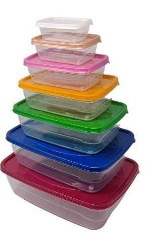 14PC PLASTIC CONTAINER SOLITAIRE SET,150ML-5000ML, 12SET/CS