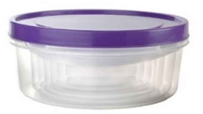 5PC PLASTIC CONTAINER SET FLORAL PRINCE,ASST LID  COLOR,24SET/CS