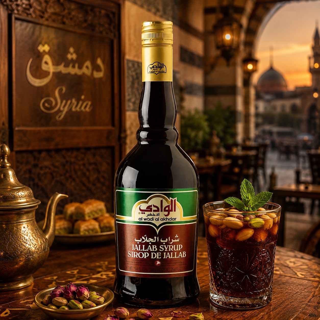 CROWN JALLAB SYRUP GLASS 600ML X 12CT