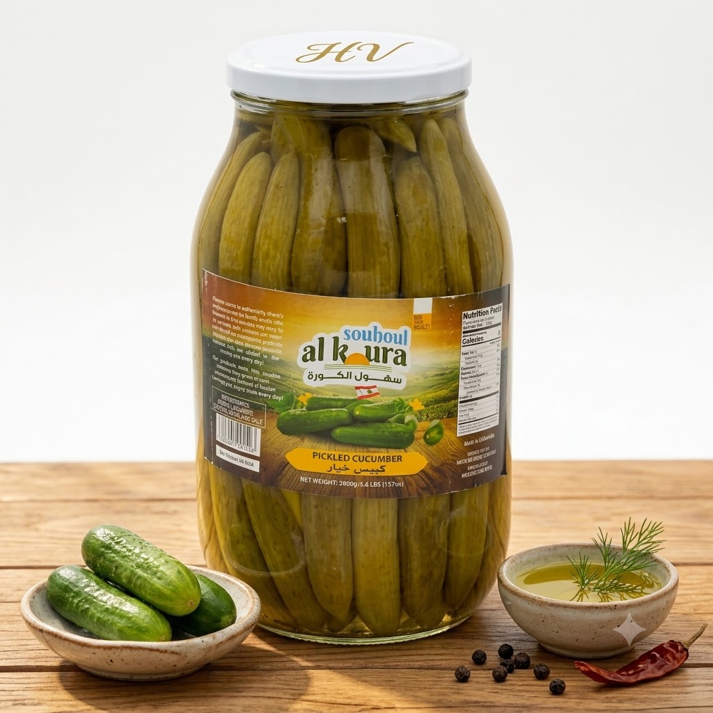SOUHOUL AL KOURA PICKLED WILD CUCUMBER 3000 G (6.6 LB) X 4 CT