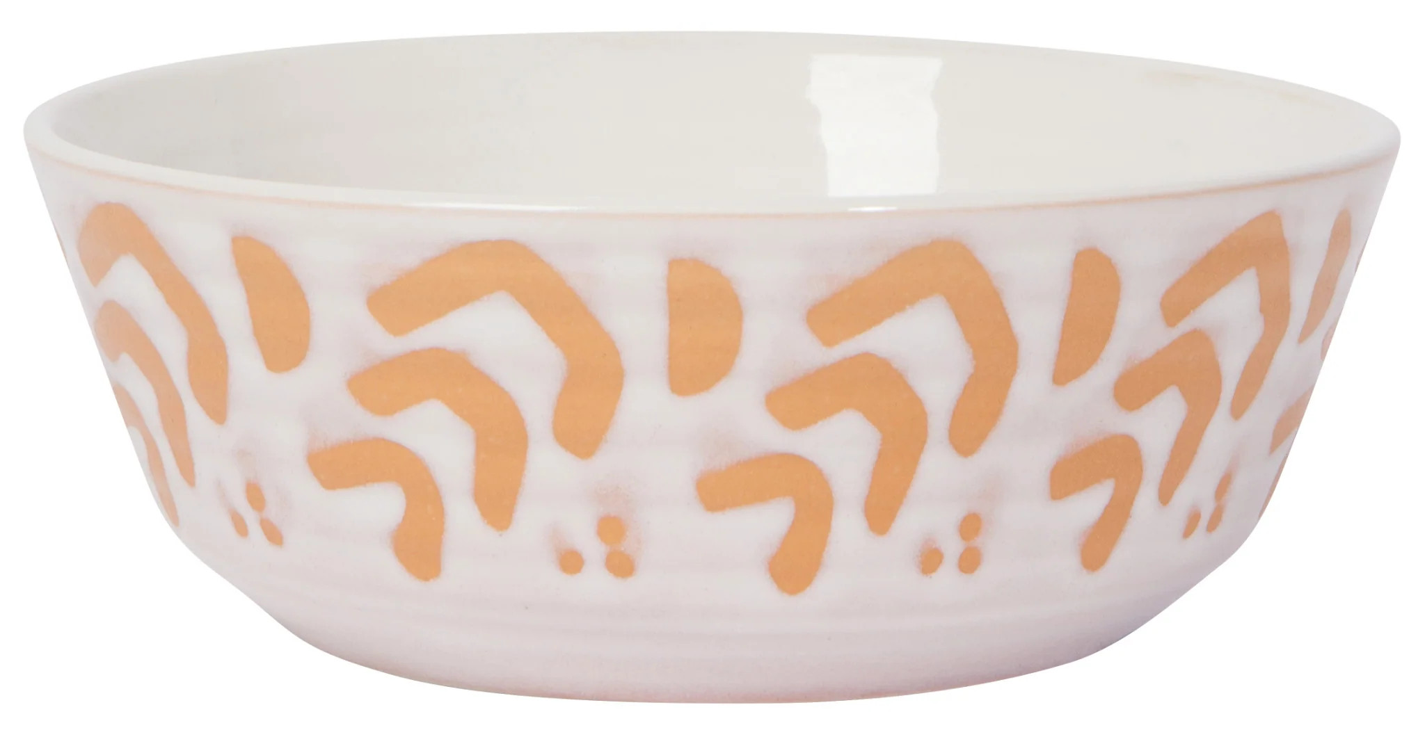 BOWL, 6 IN, CERAMIC, IMPRINT,ECHO, WHITE AND YELLOW