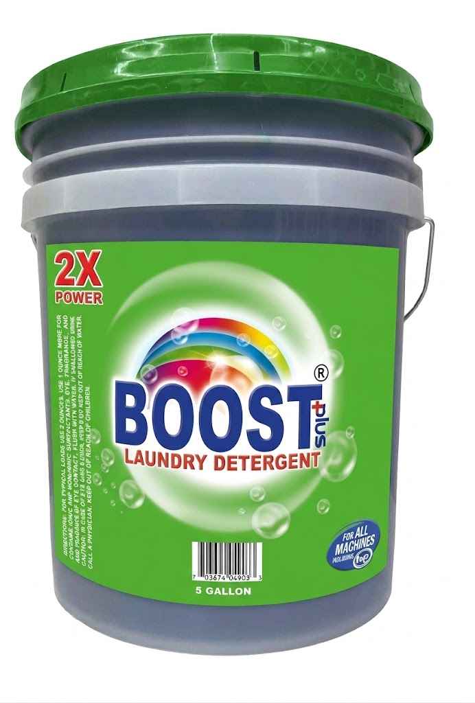 BOOST PLUS LAUNDRY DETERGENT 5 GALLON GREEN