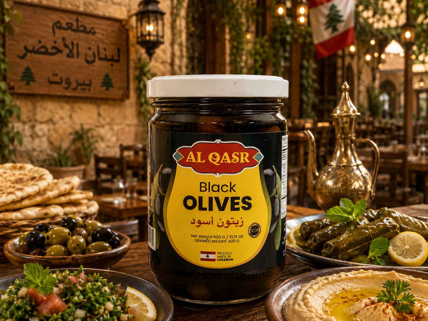 AL QASR BLACK OLIVES 600 G X 12 CT