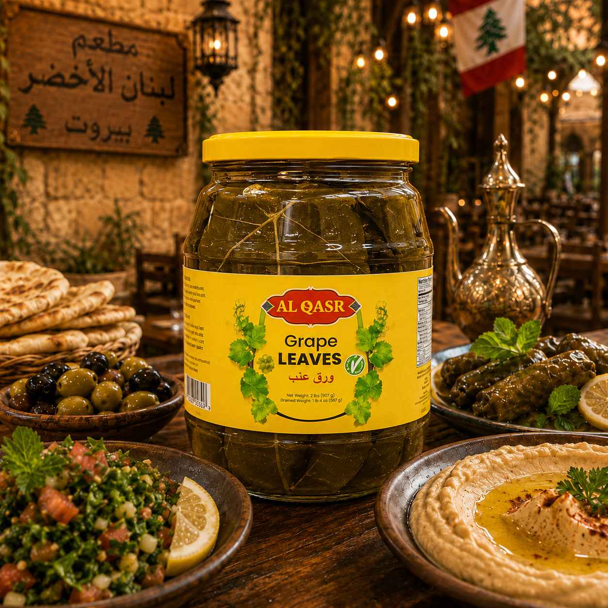 AL QASR GRAPE LEAVES 908 G X 12 CT