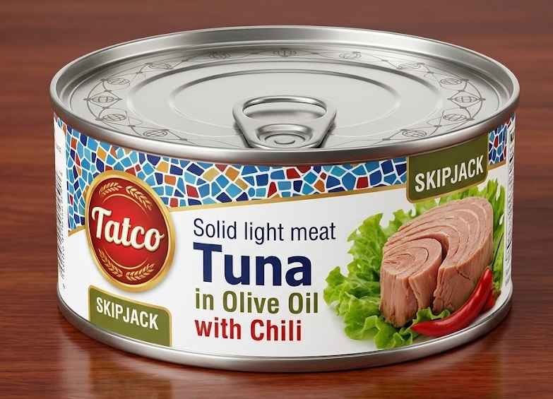 TATCO SOLID LIGHT TUNA IN OLIVE OIL CHILI 48CT 5OZ