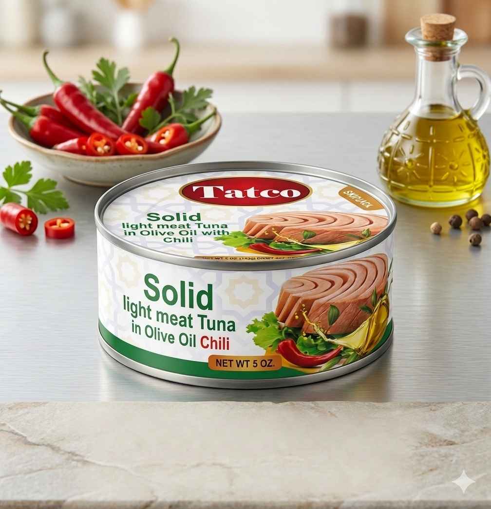 TATCO SOLID LIGHT TUNA IN OLIVE OIL / CHILI 48CT / 5OZ