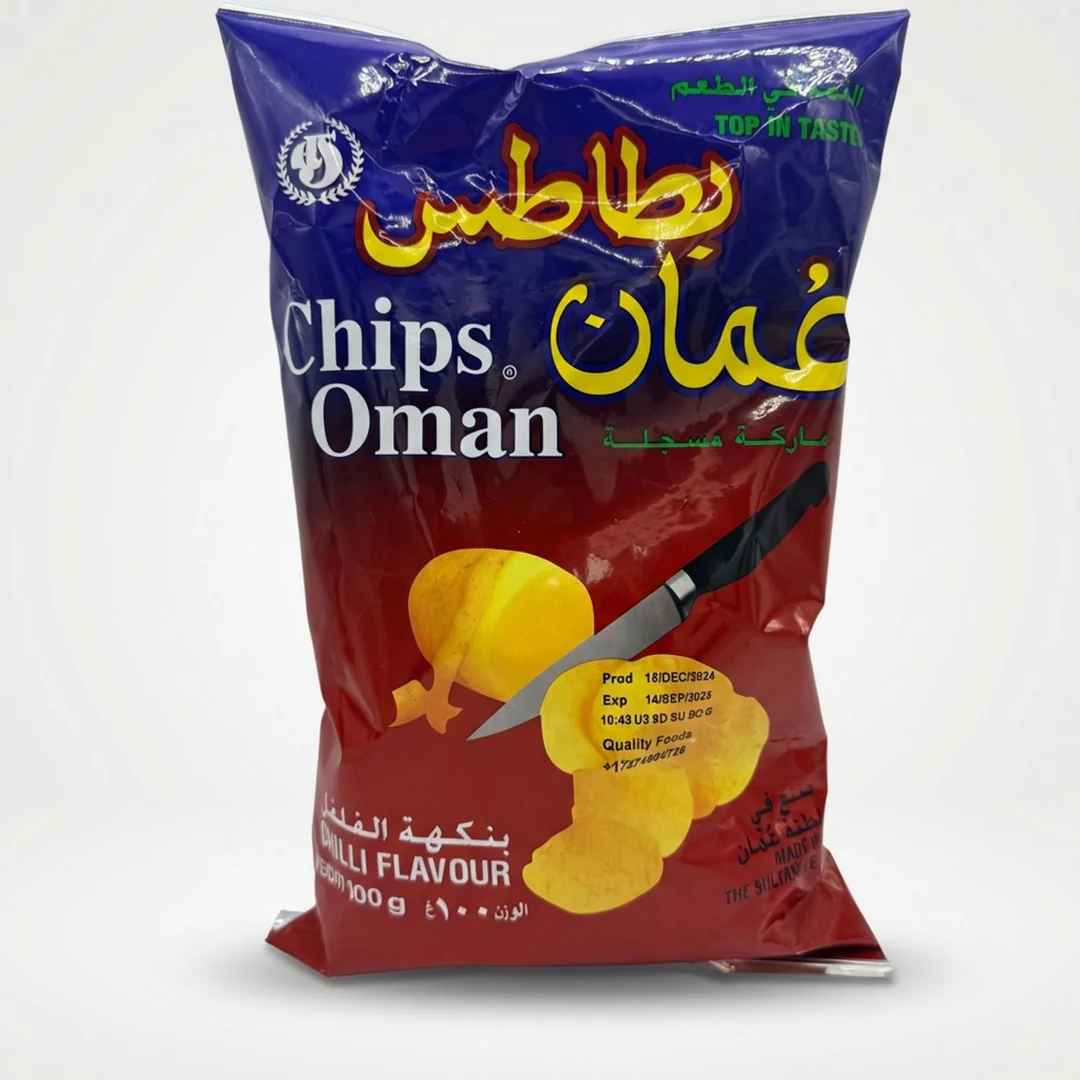 OMAN POTATO CHIPS CHILI FLAVOUR 100 G X 6 CT