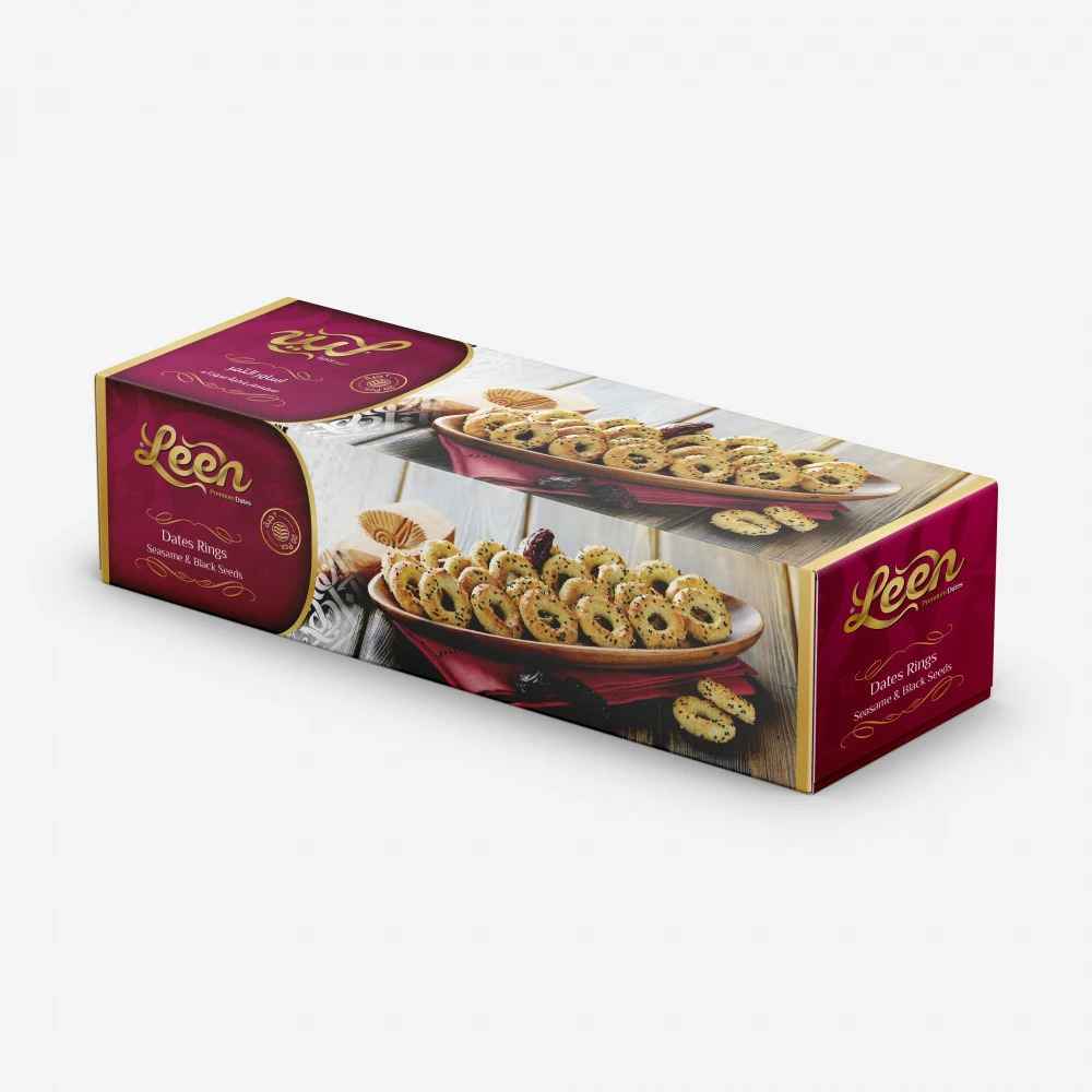 LEEN MAAMOUL DATE RINGS WITH SESAME AND BLACK SEEDS - 260G