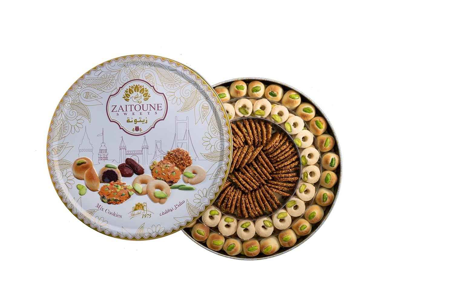 ZAITOUNE MIXED COOKIES MAAMOUL DATE, BARAZEK AND GRAYBAH - 500G SALE PRICE