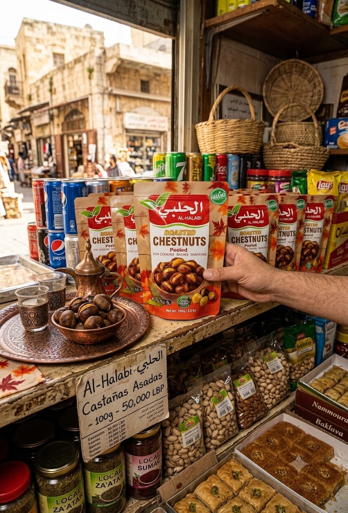 AL HALABI ROASTED CHESTNUTS 100GX30