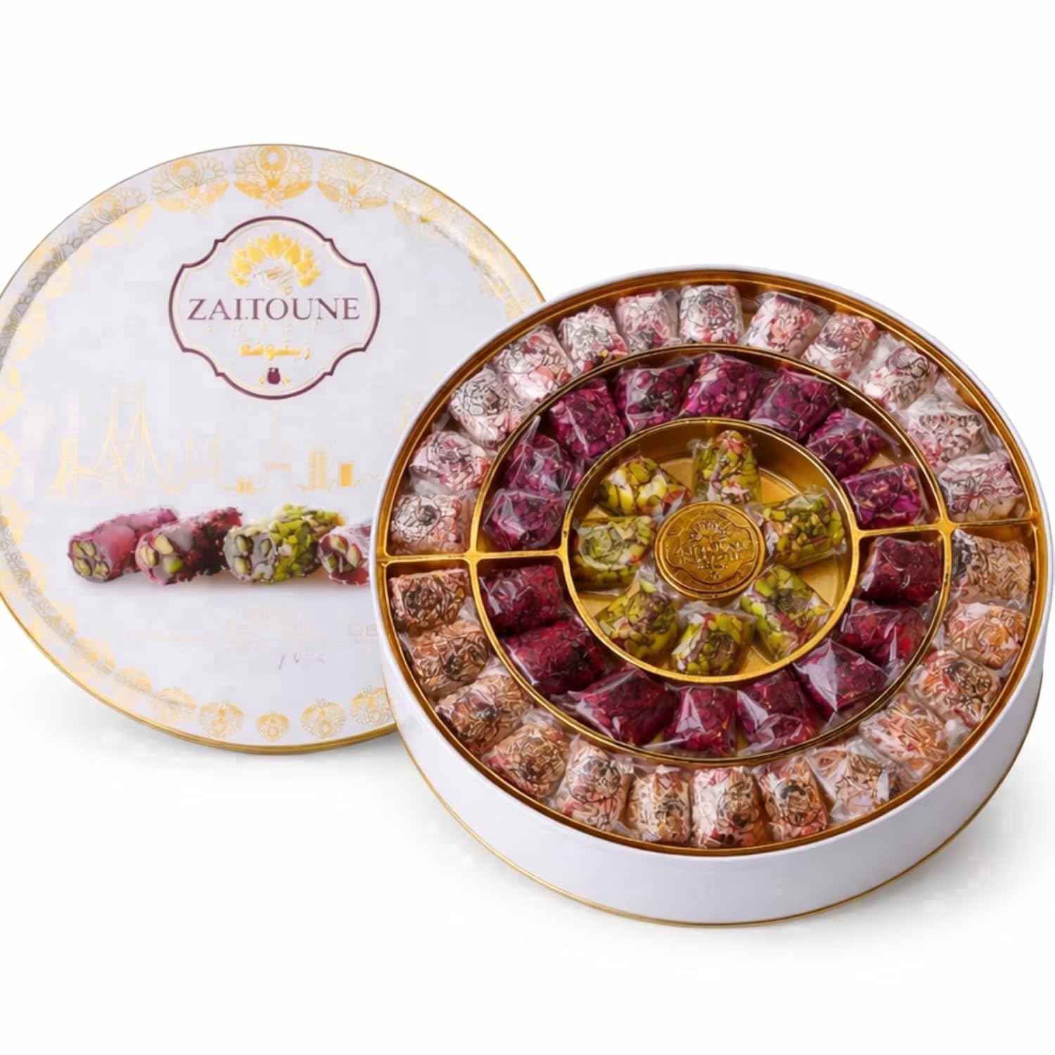 ZAITOUNE MIX TURKISH DELIGHTS 650 G | POMEGRANATE, PISTACHIO,ROSE &AMP; KATAIFI